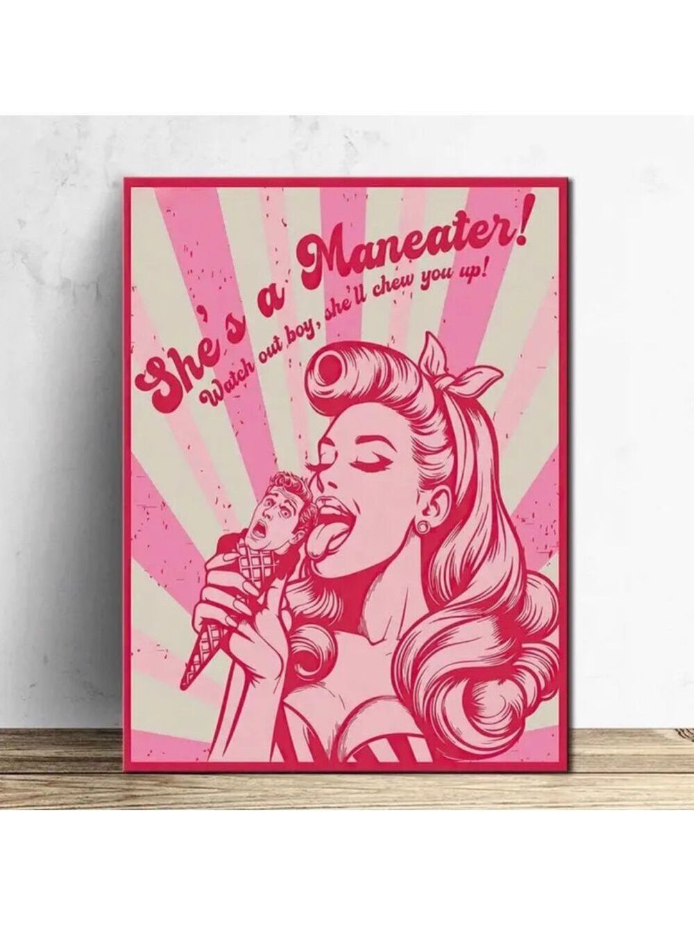 Maneater Canvas Vibrant Bold Unframed Print - Picture 4 of 6